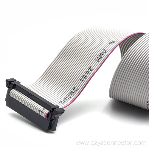 FC Flat Cable With Butterfly Buckle Folded-back Cover Connecting Wire:2H/IDC2.54-24P Three-piece Type + UL2651